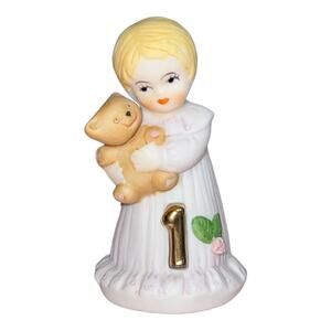 Enesco Vintage 1981 Birthday Girls 1 Blonde Porcelain Figurine